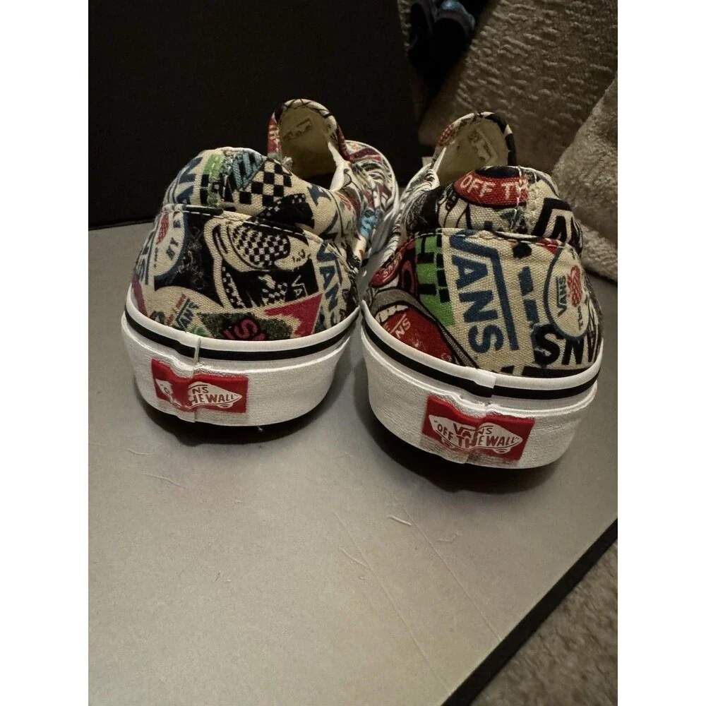 Vans Classic Slip-On Sticker Mash Up UniSex Canvas Shoes US Men 10 Women 11.5